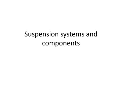 Suspension systems and components - صورة الغلاف